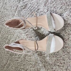 Top Moda brand nude and rhinestone heels